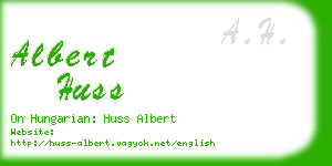 albert huss business card